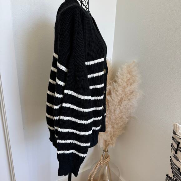 Sanctuary Kelly Striped Cardigan Sweater Black & White - Picture 4 of 7
